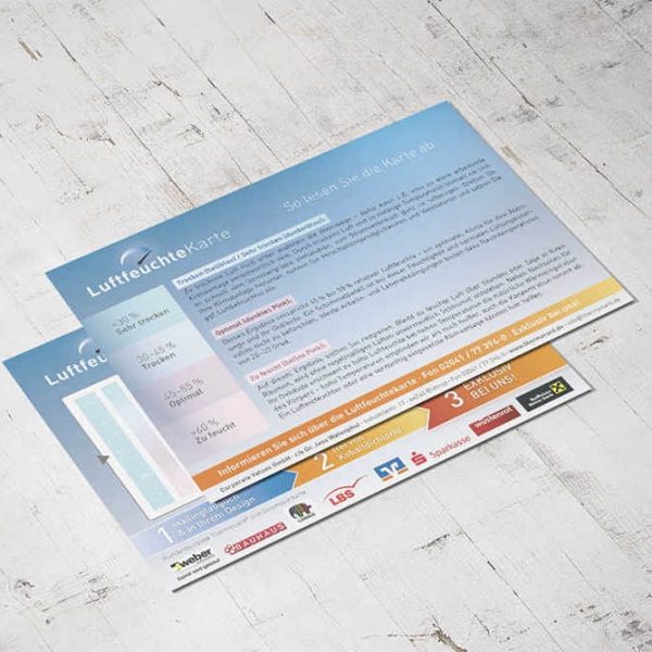 Luftfeuchte Karte Werbemittel